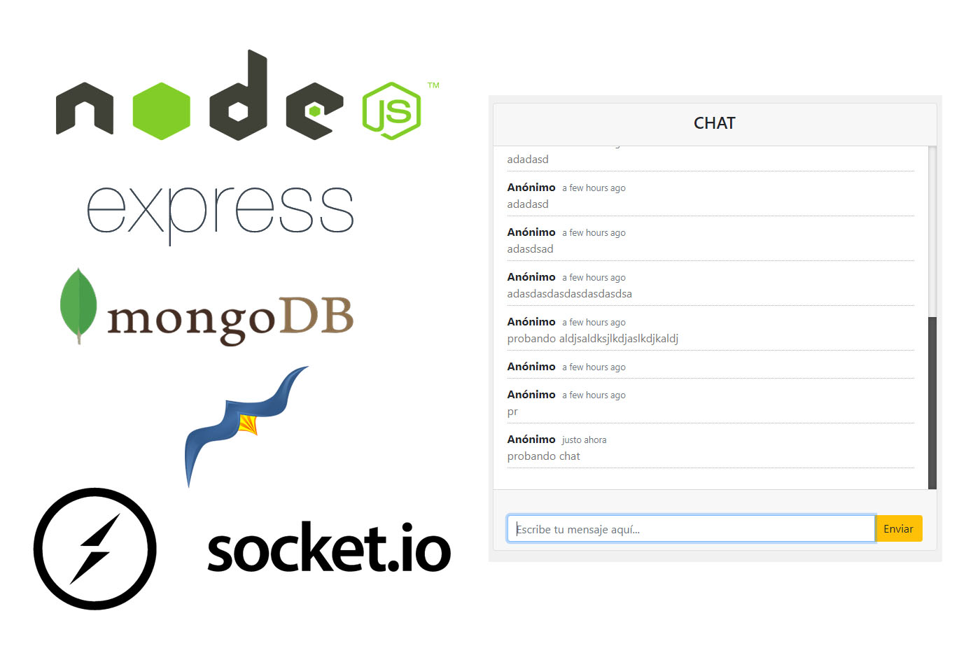 CHAT en tiempo real con NodeJS, Express, BlueBirdJS,  y mongoDB